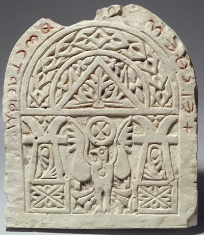 Funerary stela with a dove or eagle, 8th-9th century AD by Coptic